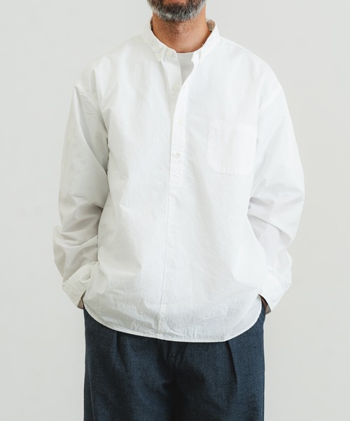 quadro シャツ 綿麻ダンプ近江晒裏ポケットシャツ メンズ : ZOZOTOWN