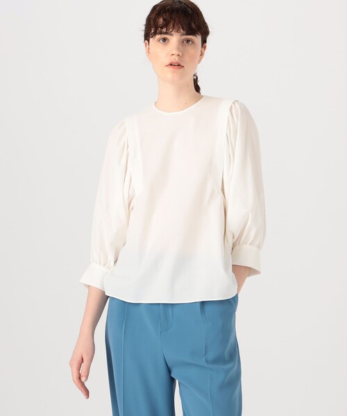 「BALLSEY」 7分袖ブラウス 36 ネイビー レディース Ballsey 「BALLSEY」 7分袖ブラウス 36 ネイビー レディース