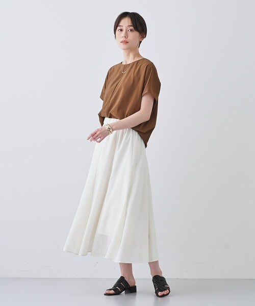 INDIVI スカート 「通気性撥水／接触冷感／UVケア」ナローフレア