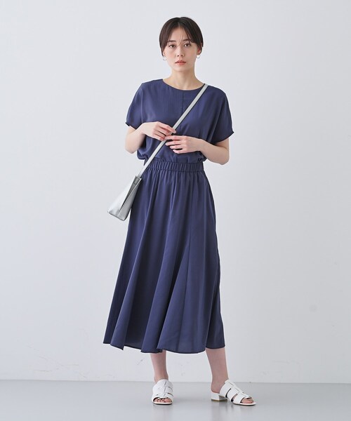★INDIVI フレアスカート ネイビー　日本製 INDIVI スカート タンブラーフレアスカート : ZOZOTOWN Yahoo!店