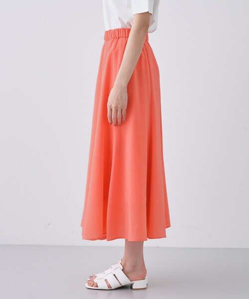 新品 JUN&ROPEメッシュ フレアスカート 【UV】【接触冷感】【防透】 M 洗える/イージーケア/UVカット/接触冷感/吸水速乾】サマー