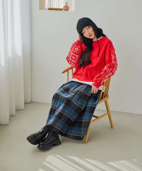 niko and…（ニコアンド） トレーナー スウェット クロシェコンビプル