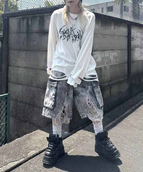 ジーンズ 25SS「MAROCORE SELECT」クラッシュデニム カーゴ