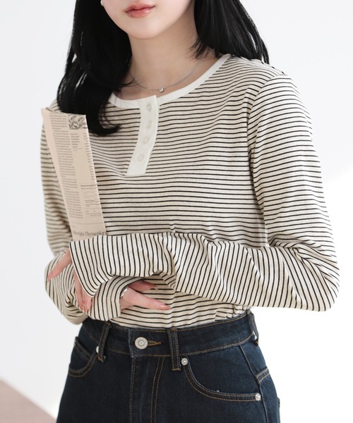 トップス MM SUNFLOWER EIGHT（サンフラワーエイト） tシャツ 2wayヘンリーネック