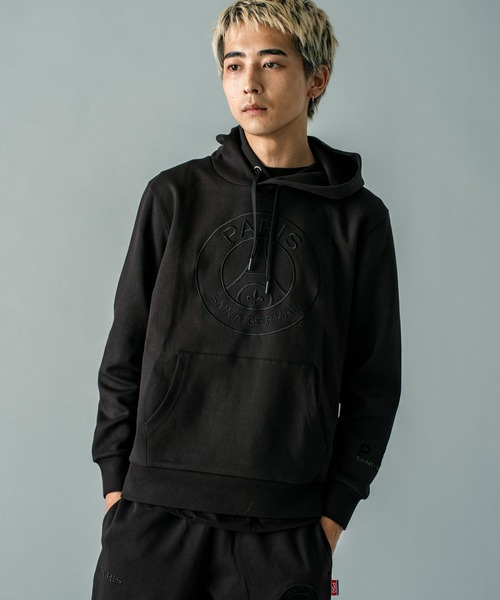 PARIS SAINT-GERMAIN」 プルオーバーパーカー L ブラック メンズ  