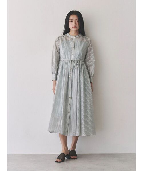 Sov.のストライプのワンピース TONAL ワンピース シアーストライプシャツワンピース : ZOZOTOWN