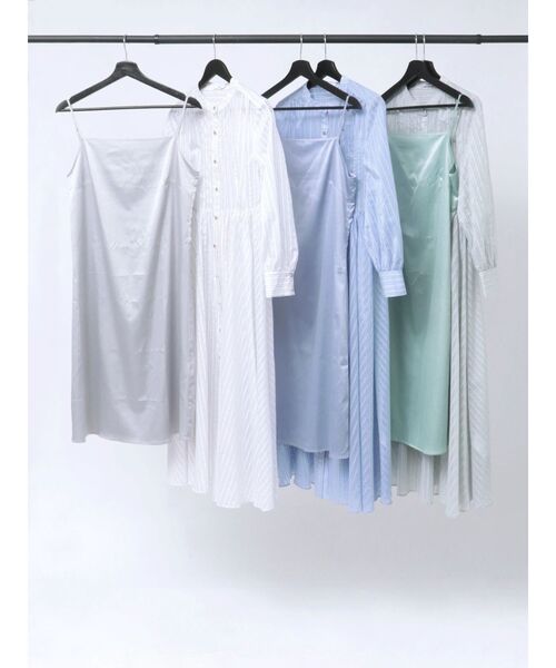 TONAL（トーナル） ワンピース シアーストライプシャツワンピース