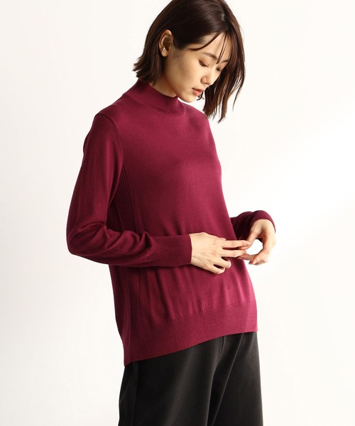 「A/C DESIGN BY ALPHA CUBIC」 長袖ニット LL レッド レディース_画像3