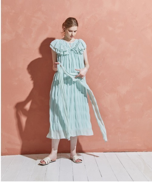 ERADIE（エラディエ） ワンピース Border Pleated Long one-piece