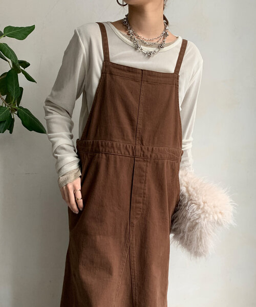 [DouDou] комбинезон юбка 36 Brown женский 