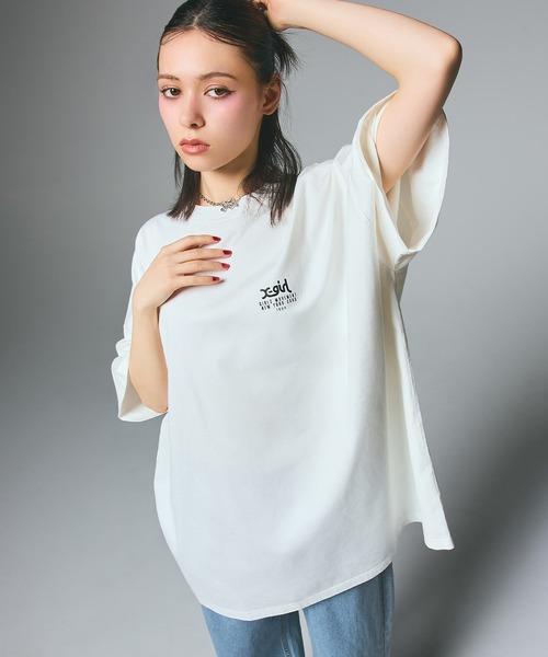 X-girl ワンピース COLLAGE CAMO FACE S/S BIG TEE DRESS