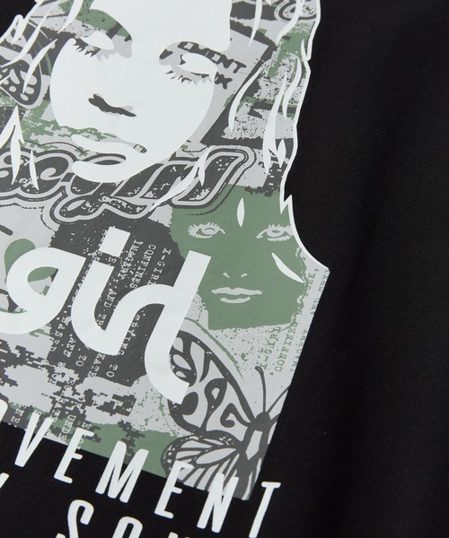 X-girl ワンピース COLLAGE CAMO FACE S/S BIG TEE DRESS