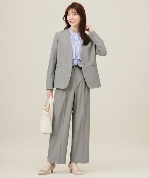 新品　anysis ジャケット　サイズ2 ベージュ系 any SiS 「any SiS」 ノーカラージャケット 2 ベージュ