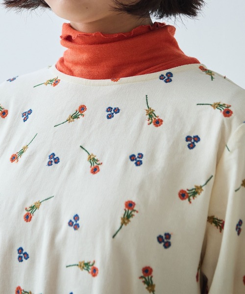 bulle de savon（ビュルデサボン） ワンピース シュウメイギク刺繍