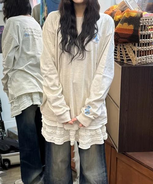 DAYDAY seoul tシャツ フラワーロゴ L/S Tシャツ レディース