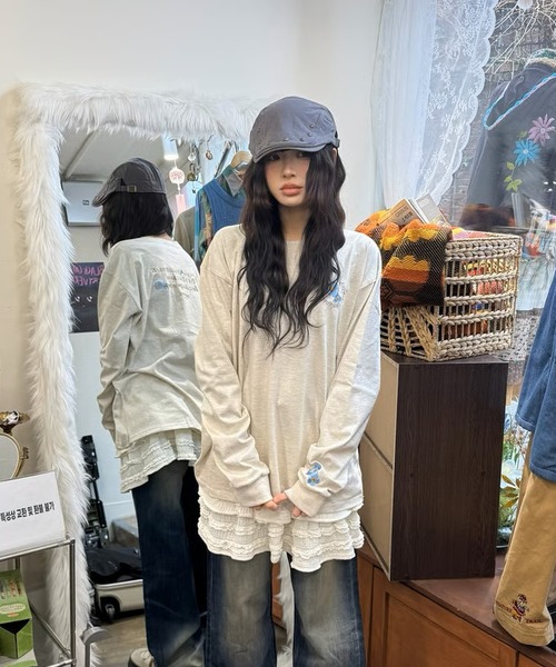 DAYDAY seoul tシャツ フラワーロゴ L/S Tシャツ レディース