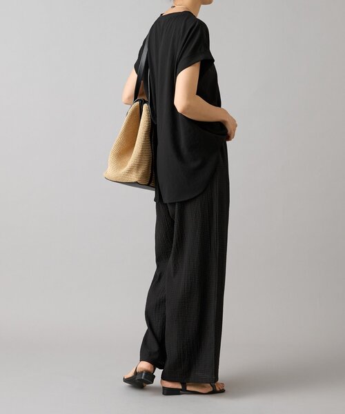 新品 BEARDSLEY トロミジャージーバギーパンツ （ブラック） 新品 BEARDSLEY トロミジャージーバギーパンツ （ブラック