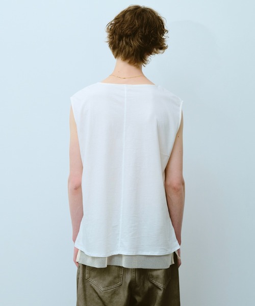 Camphor wood タンクトップ reversible layered sleeveless