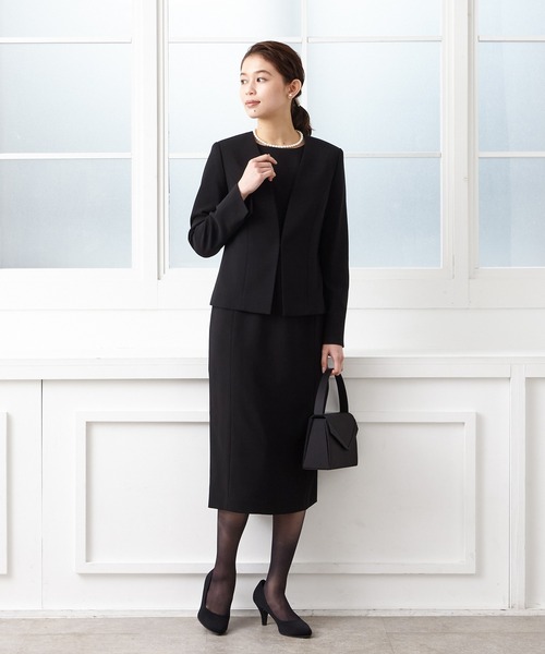【美品】Aimer エメ　ジャケット　9号　Mサイズ　黒 AIMER 「AIMER」 ノーカラージャケット 9号 ブラック レディース