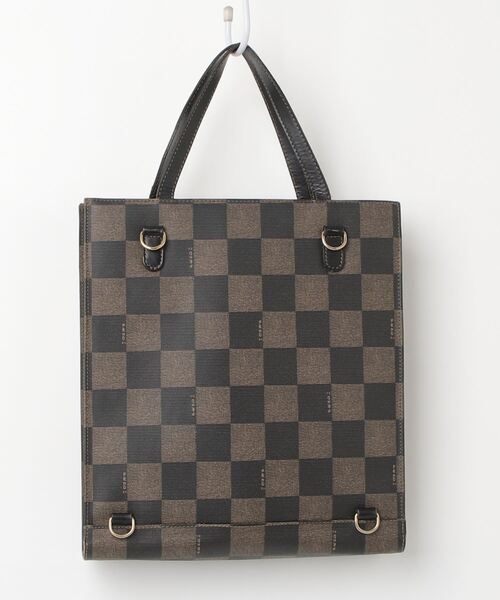FENDI 「FENDI」 FFモチーフ ペカン柄 チェック ハンドバッグ