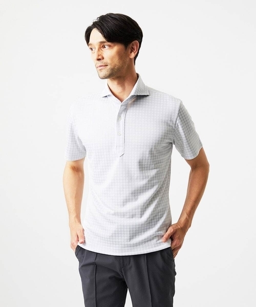 MICHEL KLEIN HOMME（ミッシェルクラン オム） ポロシャツ 半袖 千鳥柄