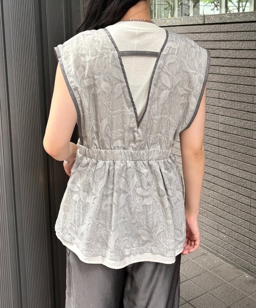 ブラウス シャツ 「＆g'aime」リーフエンボスビスチェ　Leaf-Embossed Bustier レディース &g'aime ブラウス シャツ 「＆g'aime」リーフエンボスビスチェ