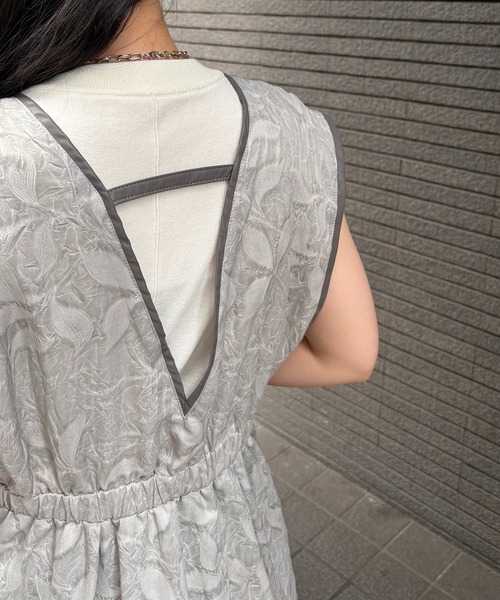 &g'aime ブラウス シャツ 「＆g'aime」リーフエンボスビスチェ