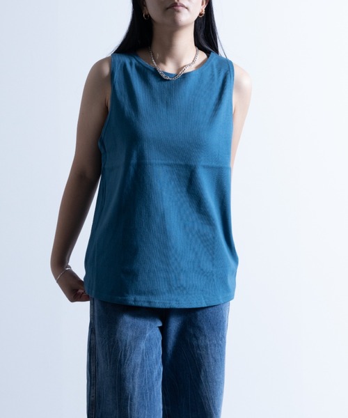 コトハヨコザワ todo 新品タグ付き ノースリーブ タンクトップ ブルー FRUIT OF THE LOOM（フルーツオブザルーム） タンクトップ