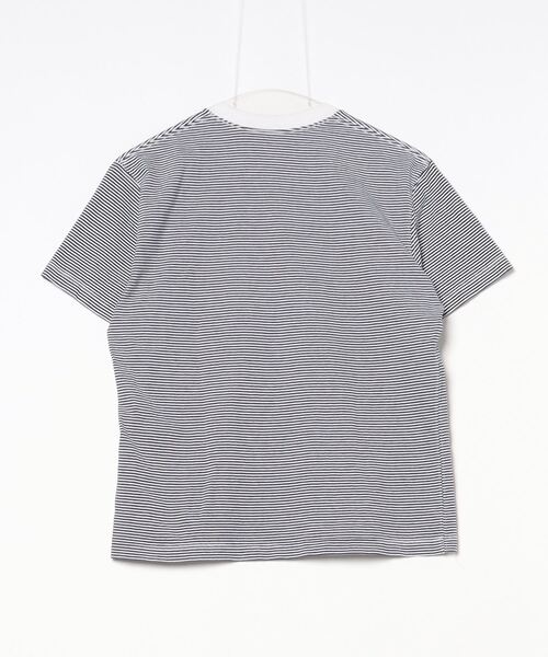 「DANTON」 ボーダー柄半袖Tシャツ 36 ネイビー レディース