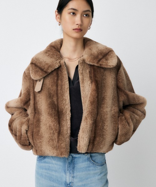 MOUSSY グレーファーコート MOUSSY ブルゾン アウター 「25年AW新作」REVER FAUX ファー