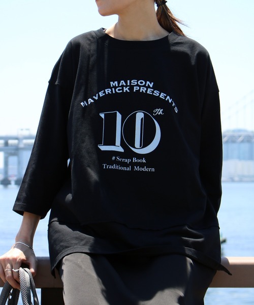 tシャツ 「MAISON MAVERICK PRESENTS」40/2 CLASSIC天竺 Three-quarter sleeves Tシャツ レデ