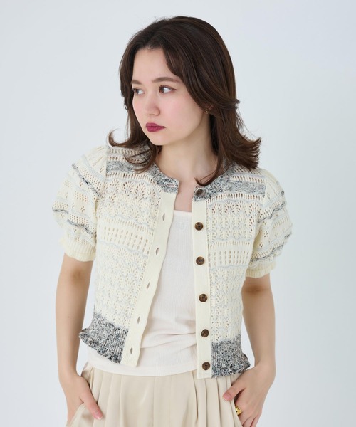 「TINA:JOJUN」 ニットカーディガン M グレー レディース_画像3