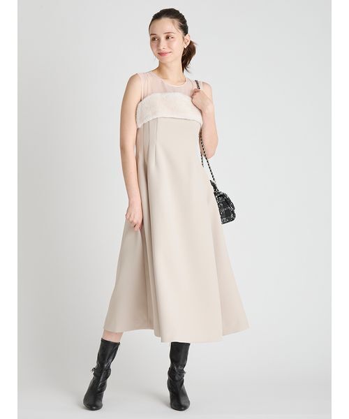 ドレス 「HANAE MORI×CELFORDコラボ」ファードッキングフィット＆フレアドレス_2