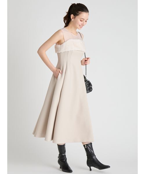 ドレス 「HANAE MORI×CELFORDコラボ」ファードッキングフィット＆フレアドレス_13