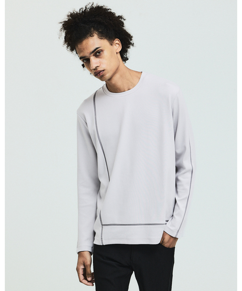 5351 Pour Les Hommes カットソー シルバー サイズ2 5351 POUR LES HOMMES tシャツ 「25AW」Lライン 長袖Tシャツ メンズ