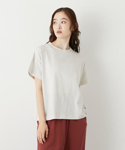 tシャツ モックネックショートスリーブTシャツ レディース