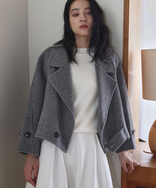 ELFRANK コート アウター 「ウール68％＋再生繊維2％」ビッグカラー