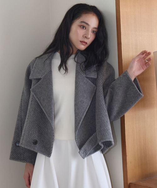 ELFRANK コート アウター 「ウール68％＋再生繊維2％」ビッグカラー