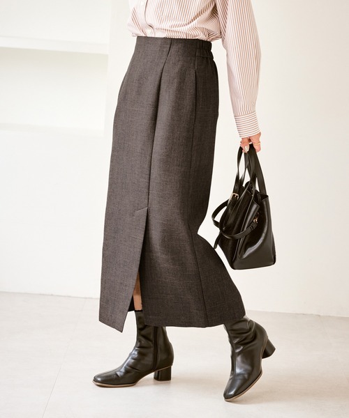 【ROPE' PICNIC】セットアップ　ツイードジャケット＋ツイードスカート ROPE' PICNIC（ロペ ピクニック） スカート スリートーンツイード