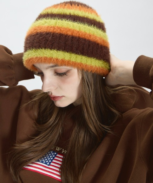 BENUA ニット帽 ニットキャップ border beanie/ボーダービーニー
