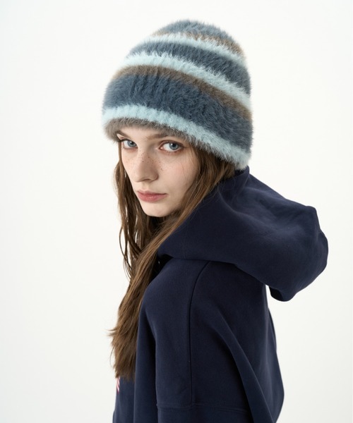 PERVERZE Blend Border Knit Cap ニット帽 PERVERZE（パーバーズ）の「Braid Trim Knit Cap（ニットキャップ