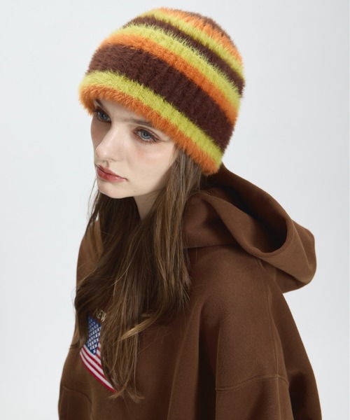 BENUA ニット帽 ニットキャップ border beanie/ボーダービーニー