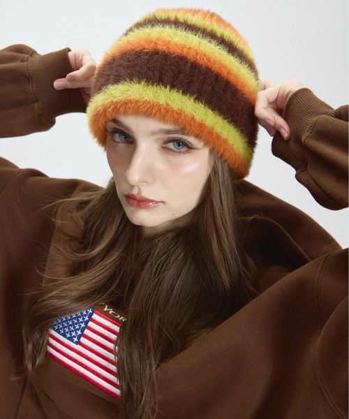 BENUA ニット帽 ニットキャップ border beanie/ボーダービーニー