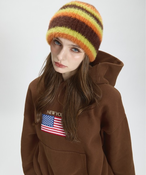 BENUA ニット帽 ニットキャップ border beanie/ボーダービーニー