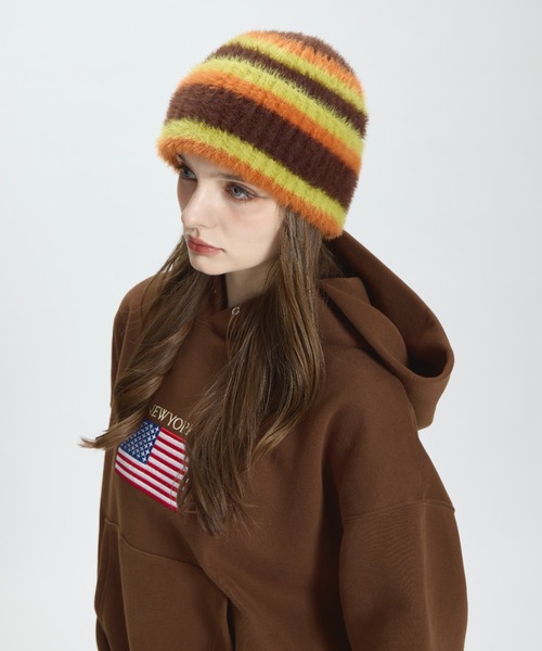 BENUA ニット帽 ニットキャップ border beanie/ボーダービーニー