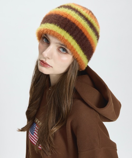 BENUA ニット帽 ニットキャップ border beanie/ボーダービーニー