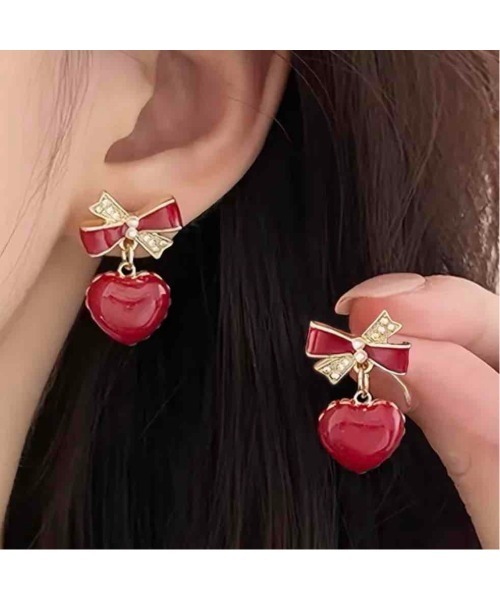 【1番人気！】レッド♡ボンボンピアス TONE（トネ） ピアス 「88eighty-eight」ワインレッドゴールド