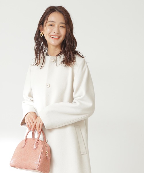 「N.（N. Natural Beauty Basic）」 ノーカラーコート MEDIUM オフホワイト レディース_画像2