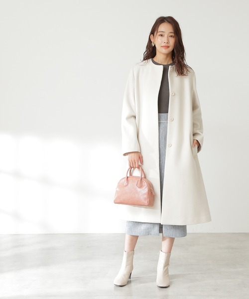 「N.（N. Natural Beauty Basic）」 ノーカラーコート MEDIUM オフホワイト レディース_画像3