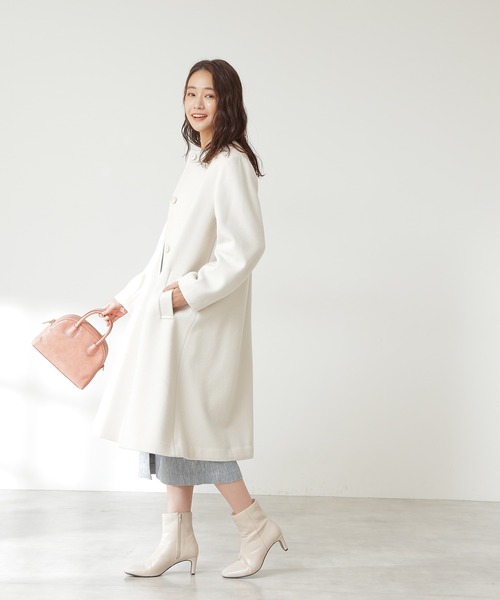 「N.（N. Natural Beauty Basic）」 ノーカラーコート MEDIUM オフホワイト レディース_画像4